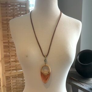 Resin & Wood Necklace with matching bracelet